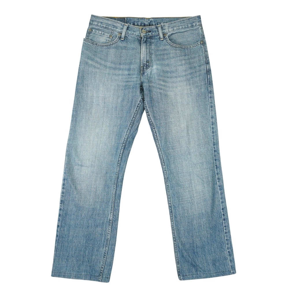 Levi's 514 Straight Jeans Mens 34x30 Medium Wash Denim Classic Whiskered HEMMED